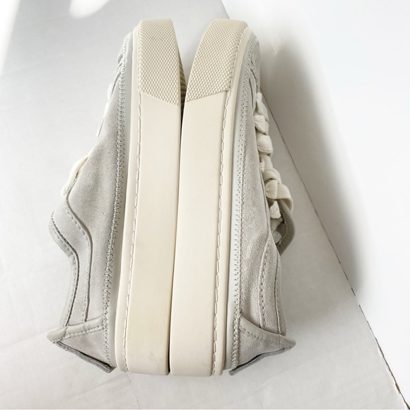 Never worn! AllSaints Milla suede platform sneakers, light gray Size 7 - Picture 5 of 12